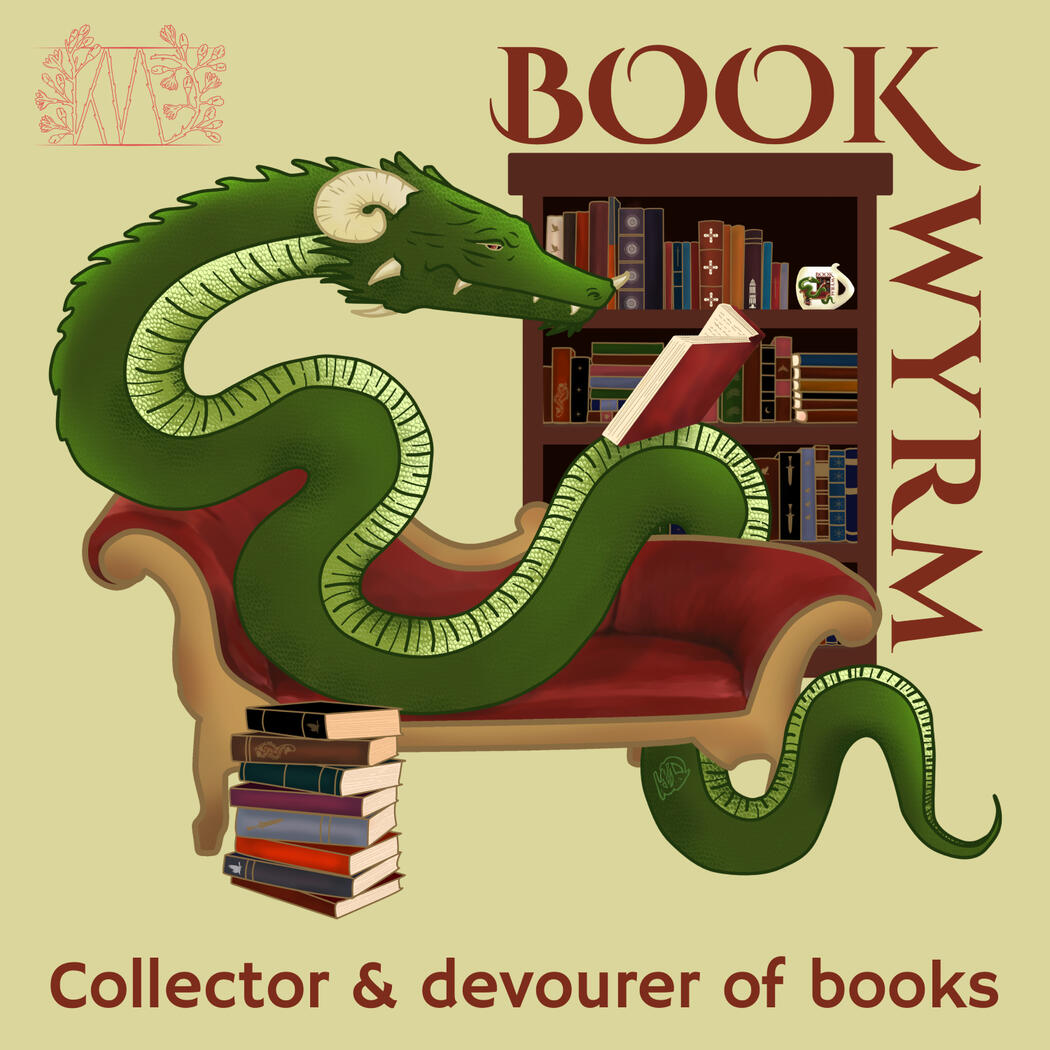 'Bookwyrm' APR 2024, Digital illustration (Krita)